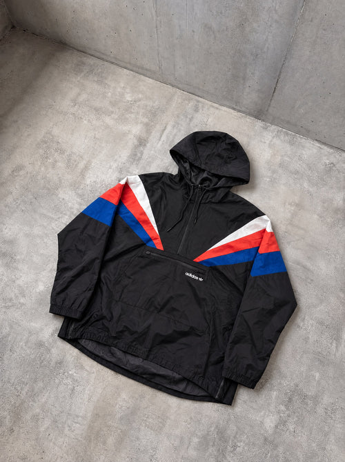 Anorak Adidas Originals Tricolor negro con rojo, blanco y azul